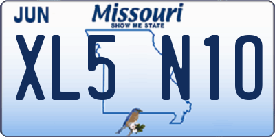 MO license plate XL5N1O