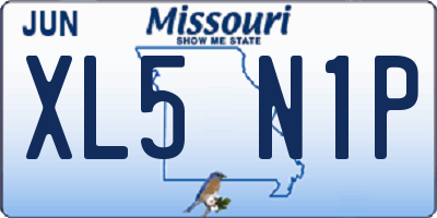 MO license plate XL5N1P