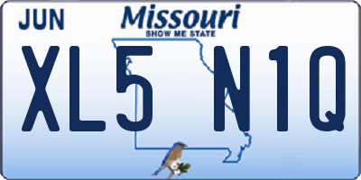 MO license plate XL5N1Q