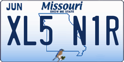 MO license plate XL5N1R