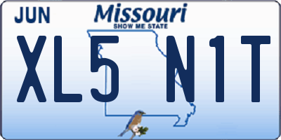 MO license plate XL5N1T