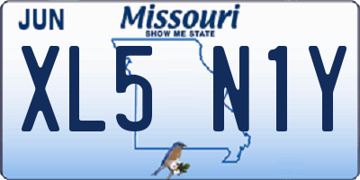 MO license plate XL5N1Y