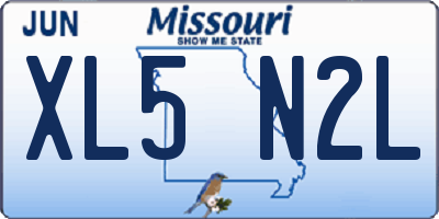 MO license plate XL5N2L