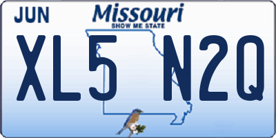MO license plate XL5N2Q
