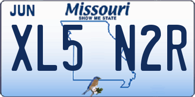 MO license plate XL5N2R