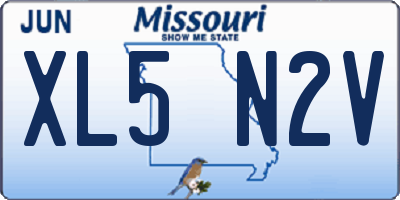 MO license plate XL5N2V