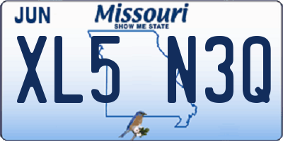 MO license plate XL5N3Q