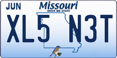 MO license plate XL5N3T