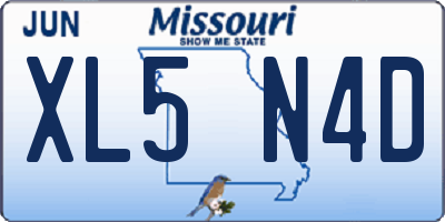 MO license plate XL5N4D