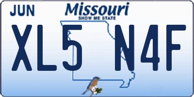 MO license plate XL5N4F