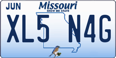 MO license plate XL5N4G