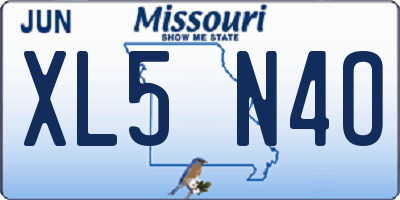 MO license plate XL5N4O