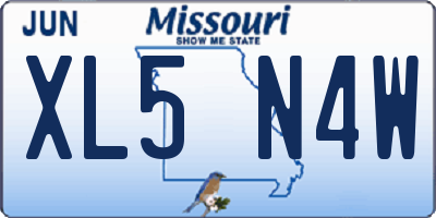 MO license plate XL5N4W