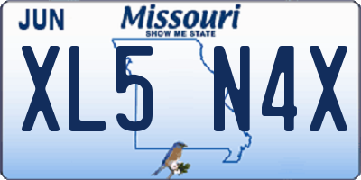 MO license plate XL5N4X