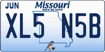 MO license plate XL5N5B