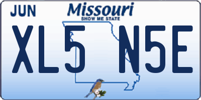 MO license plate XL5N5E