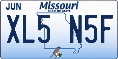 MO license plate XL5N5F