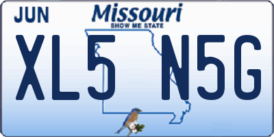 MO license plate XL5N5G