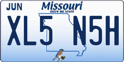 MO license plate XL5N5H