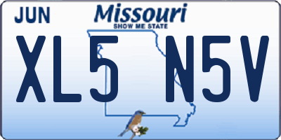MO license plate XL5N5V