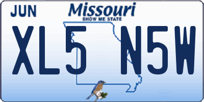 MO license plate XL5N5W