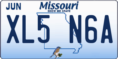 MO license plate XL5N6A