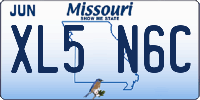 MO license plate XL5N6C