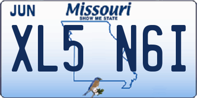 MO license plate XL5N6I