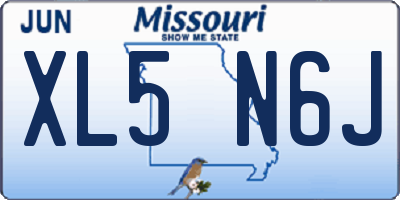 MO license plate XL5N6J