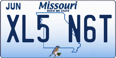 MO license plate XL5N6T