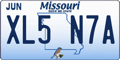 MO license plate XL5N7A