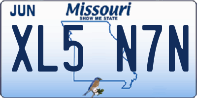 MO license plate XL5N7N