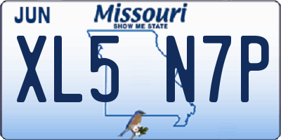 MO license plate XL5N7P