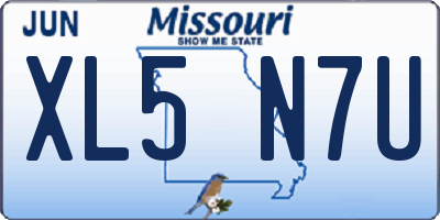 MO license plate XL5N7U