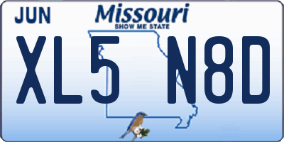 MO license plate XL5N8D