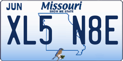 MO license plate XL5N8E