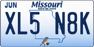 MO license plate XL5N8K
