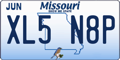 MO license plate XL5N8P