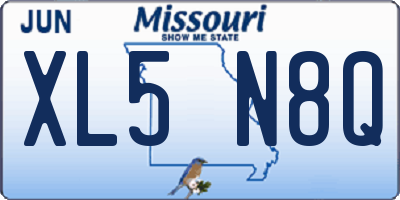 MO license plate XL5N8Q