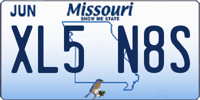 MO license plate XL5N8S