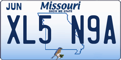 MO license plate XL5N9A