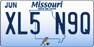 MO license plate XL5N9Q