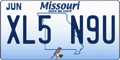 MO license plate XL5N9U
