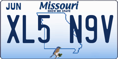MO license plate XL5N9V