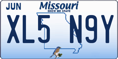 MO license plate XL5N9Y