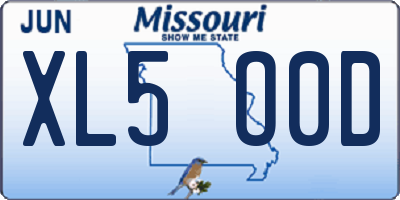 MO license plate XL5O0D