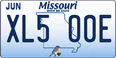 MO license plate XL5O0E