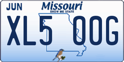 MO license plate XL5O0G
