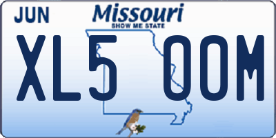 MO license plate XL5O0M
