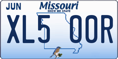 MO license plate XL5O0R